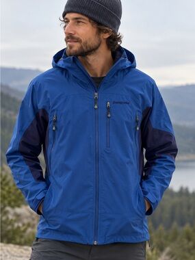Patagonia Mens Dimension jacket super insulated shell sz M blue very warm!